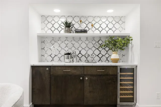 a view of a wooden cabinets