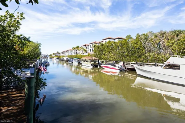 a view of a lake with houses