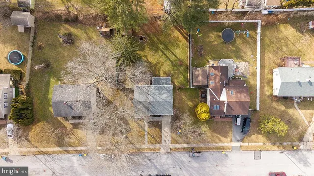 an aerial view of residential building with parking space