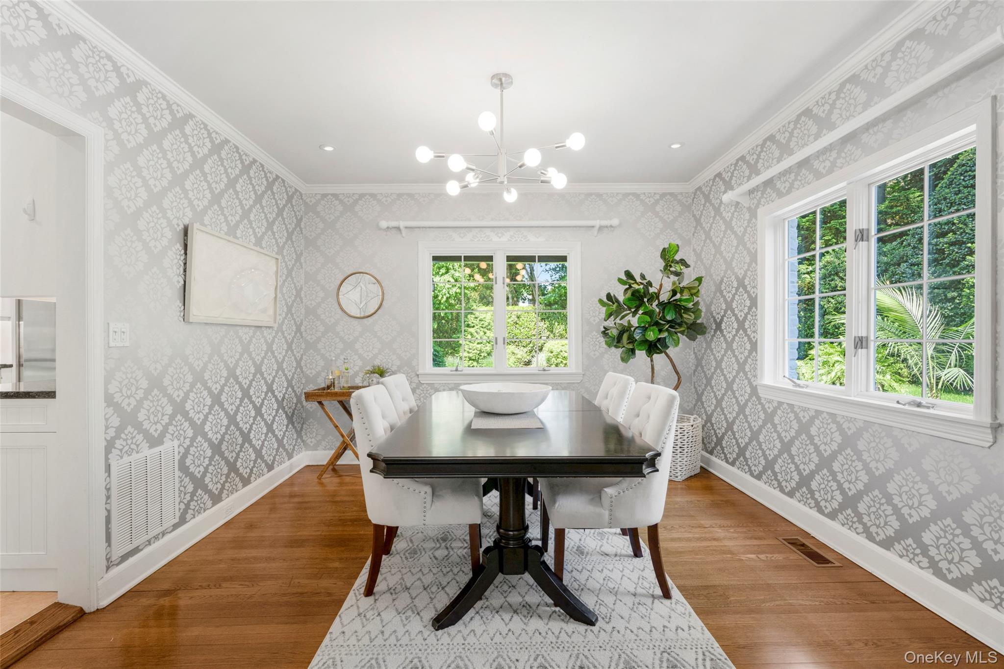 63 Rye Road Rye, NY 10580 - Photo 8 of 50 Spacious dining room with classic charm and serene garden views