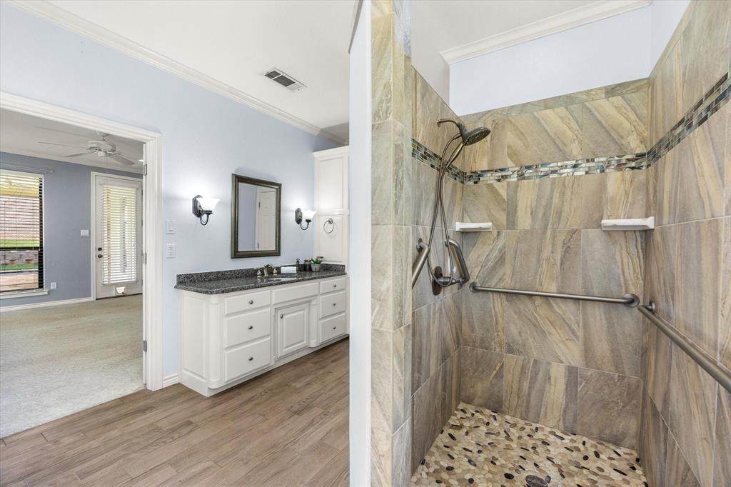 8712 Bellechase Road Granbury, TX 76049 - Photo 20 of 37 Beautiful color pallette for this primary bath shower