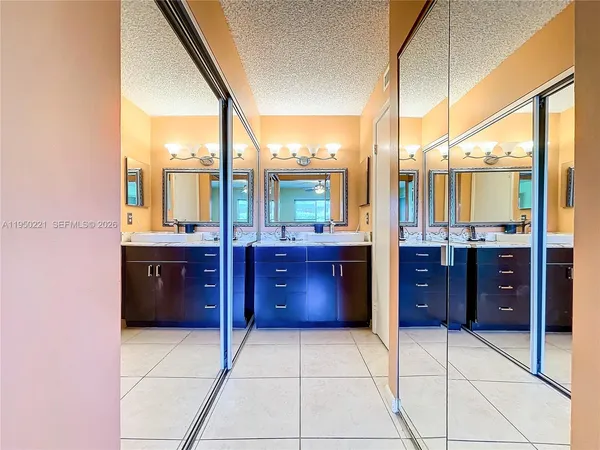 a room with a large window