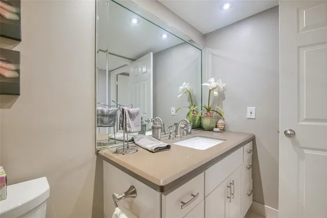 an aerial view of a house with outdoor space