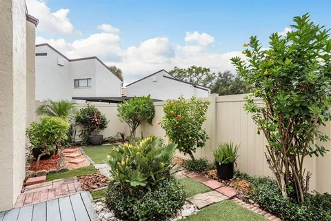 a view of a back yard of the house