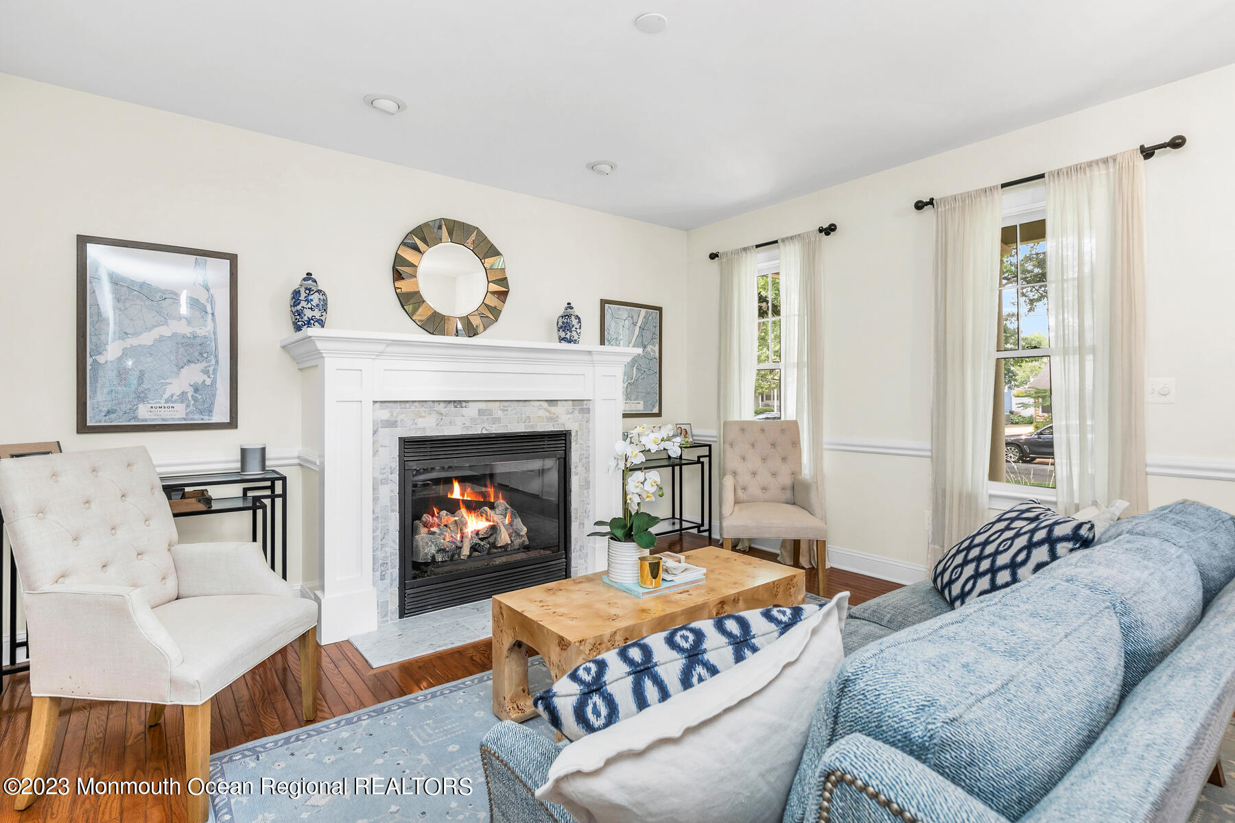 17 Forrest Avenue Rumson, NJ 07760 - Photo 7 of 46 Living Room with fireplace