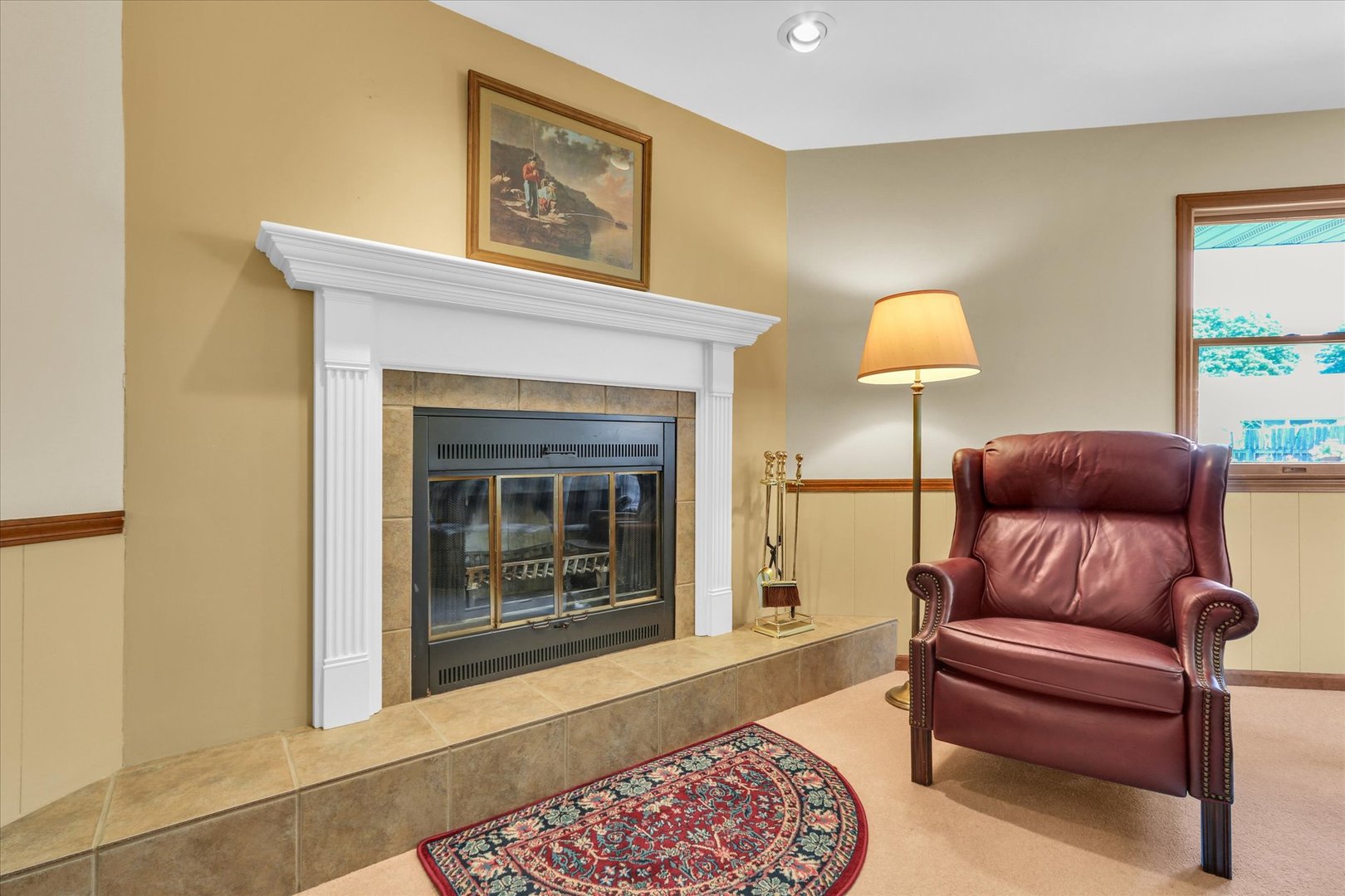 1506 Harrington Drive Champaign, IL 61821 - Photo 11 of 37 a living room with furniture and a fireplace