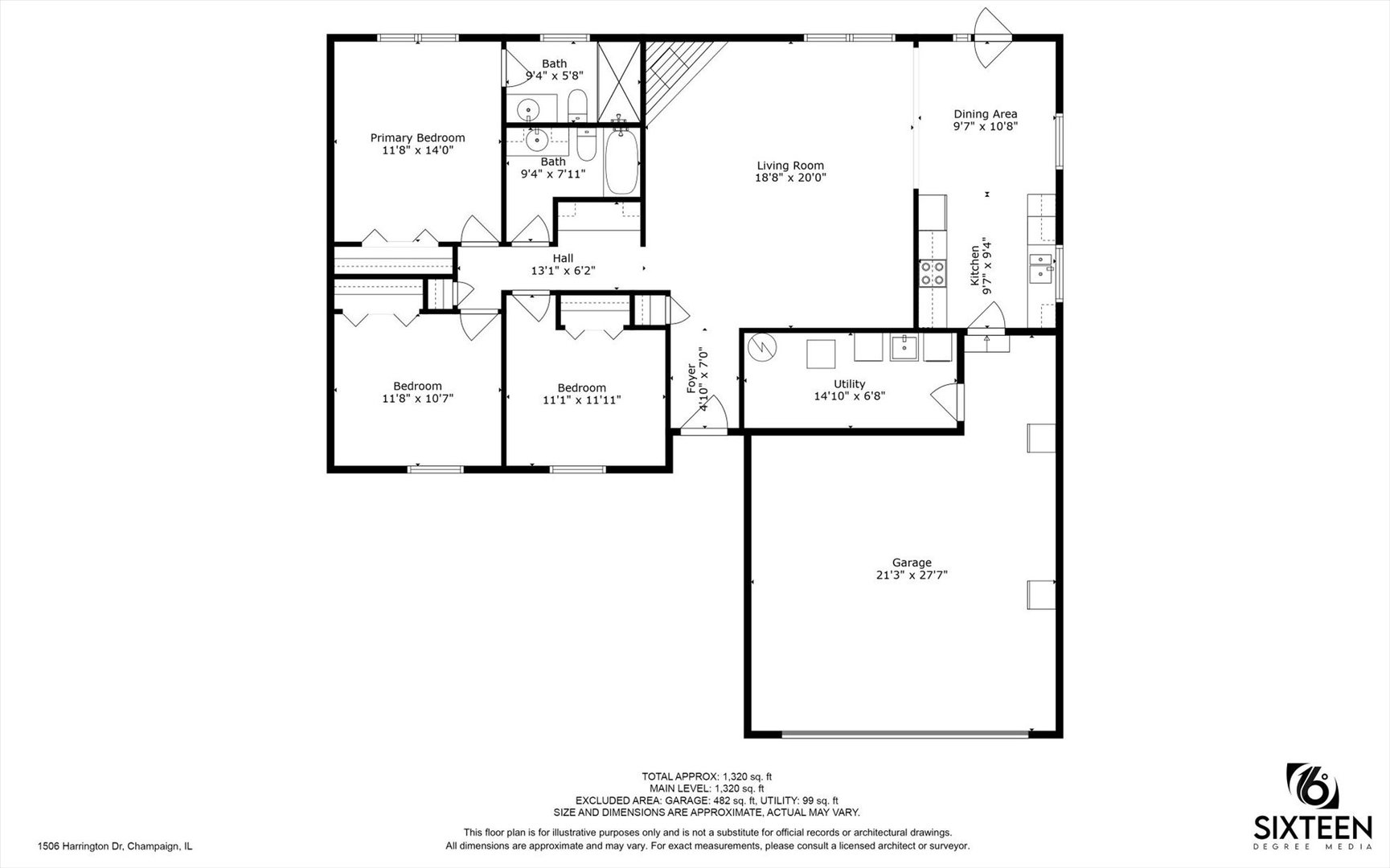 1506 Harrington Drive Champaign, IL 61821 - Photo 37 of 37 a picture of a floor plan