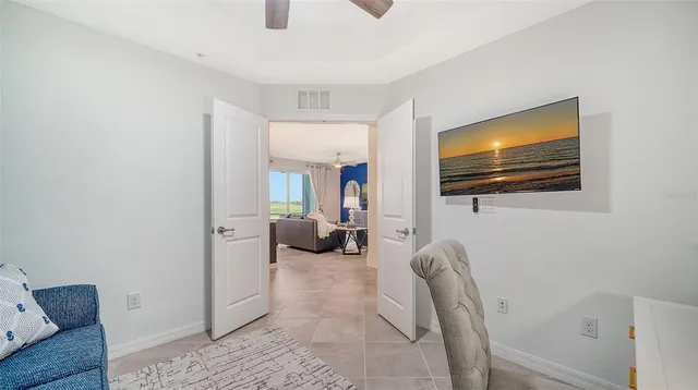 a aerial view of a house with garden space and street view