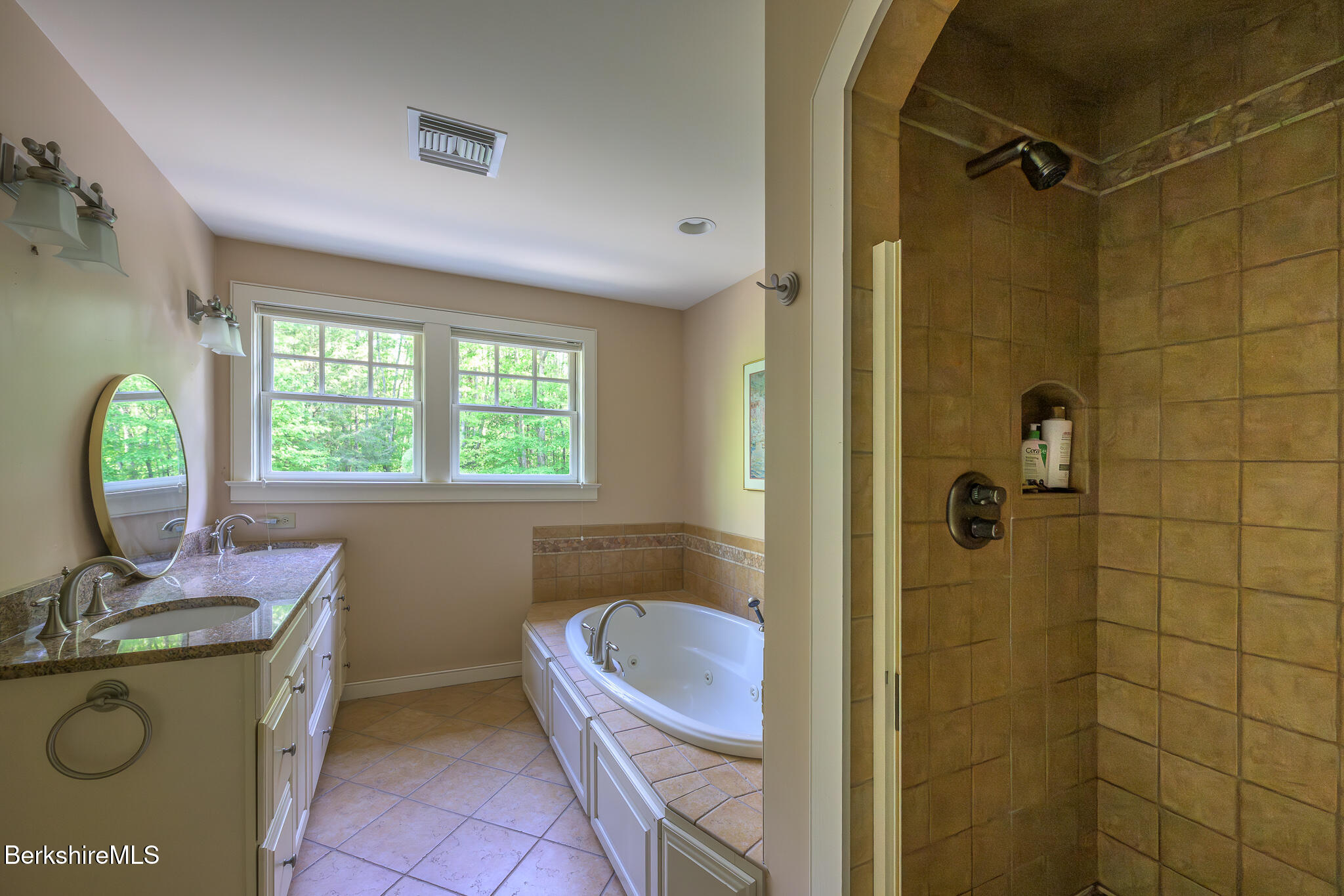 430 Lenox Road Richmond, MA 01254 - Photo 45 of 66 a bathroom with a granite countertop sink a toilet and shower