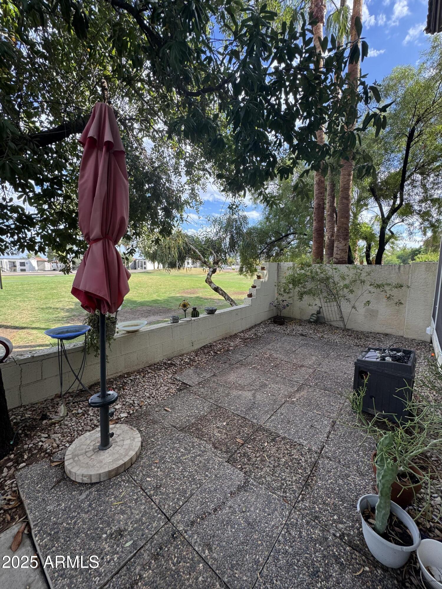8833 South 51st Street, Unit 3 Phoenix, AZ 85044 - Photo 19 of 26 a view of a backyard with plants and a fountain