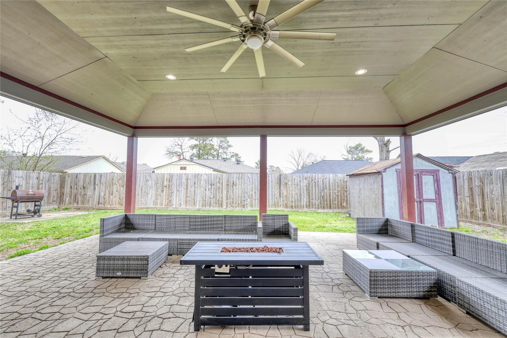 13331 Boyer Lane Houston, TX 77015 - Photo 4 of 21 a living room with furniture and a floor to ceiling window