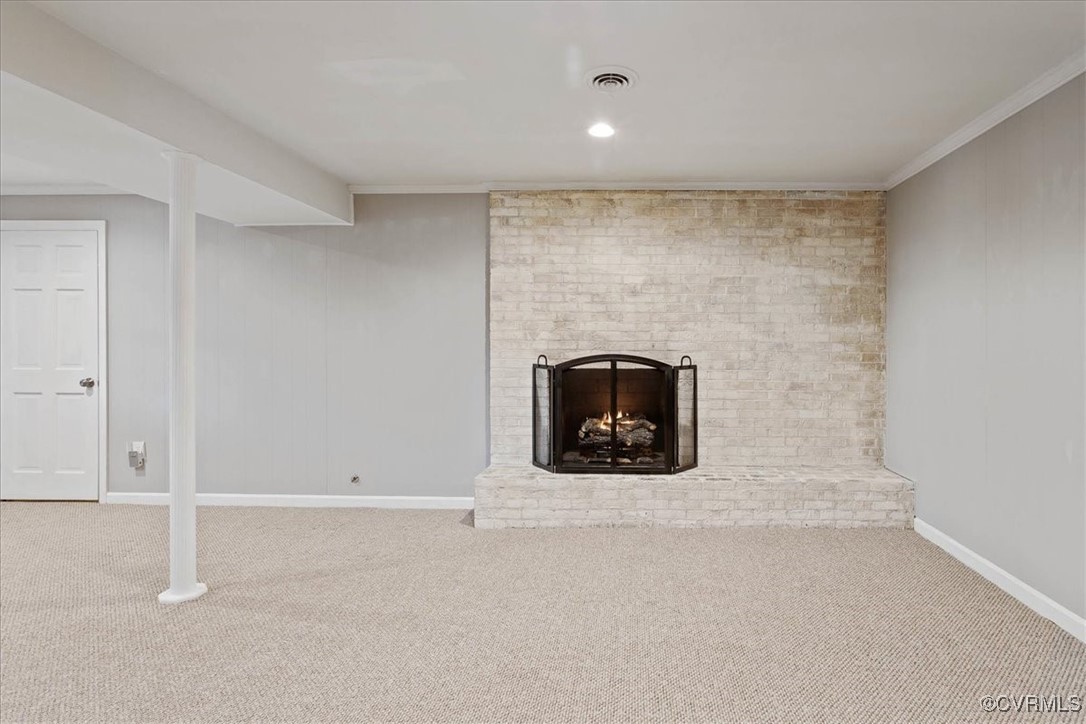 1007 Forestview Drive Colonial Heights, VA 23834 - Photo 32 of 40 Basement featuring crown molding, light carpet, an