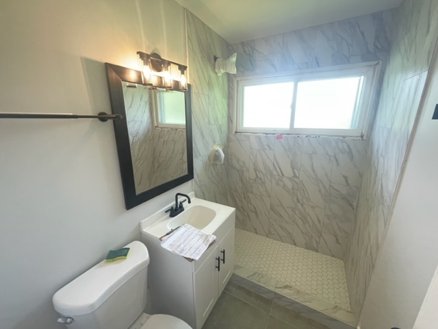 30 Apache Street Park Forest, IL 60466 - Photo 9 of 13 a bathroom with a granite countertop sink toilet and shower