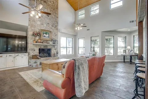 a living room with furniture