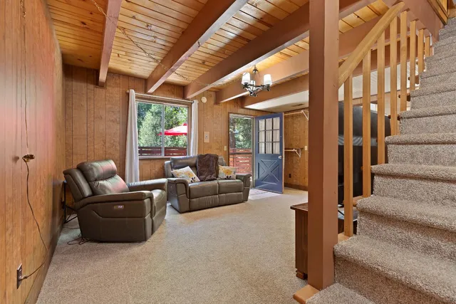 a living room with furniture
