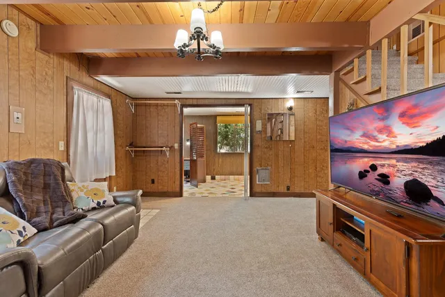 a living room with furniture