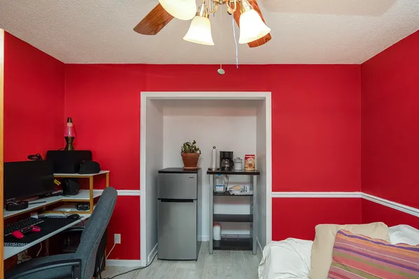 a view of house with outdoor seating