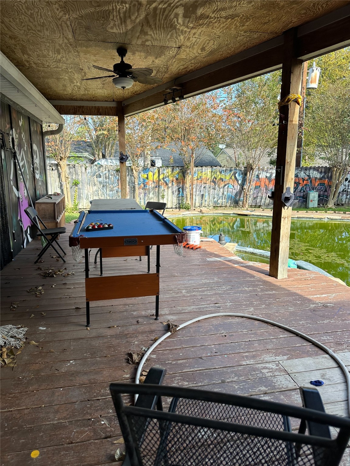 1011 Whitestone Lane Houston, TX 77073 - Photo 31 of 32 a room with pool table and a porch