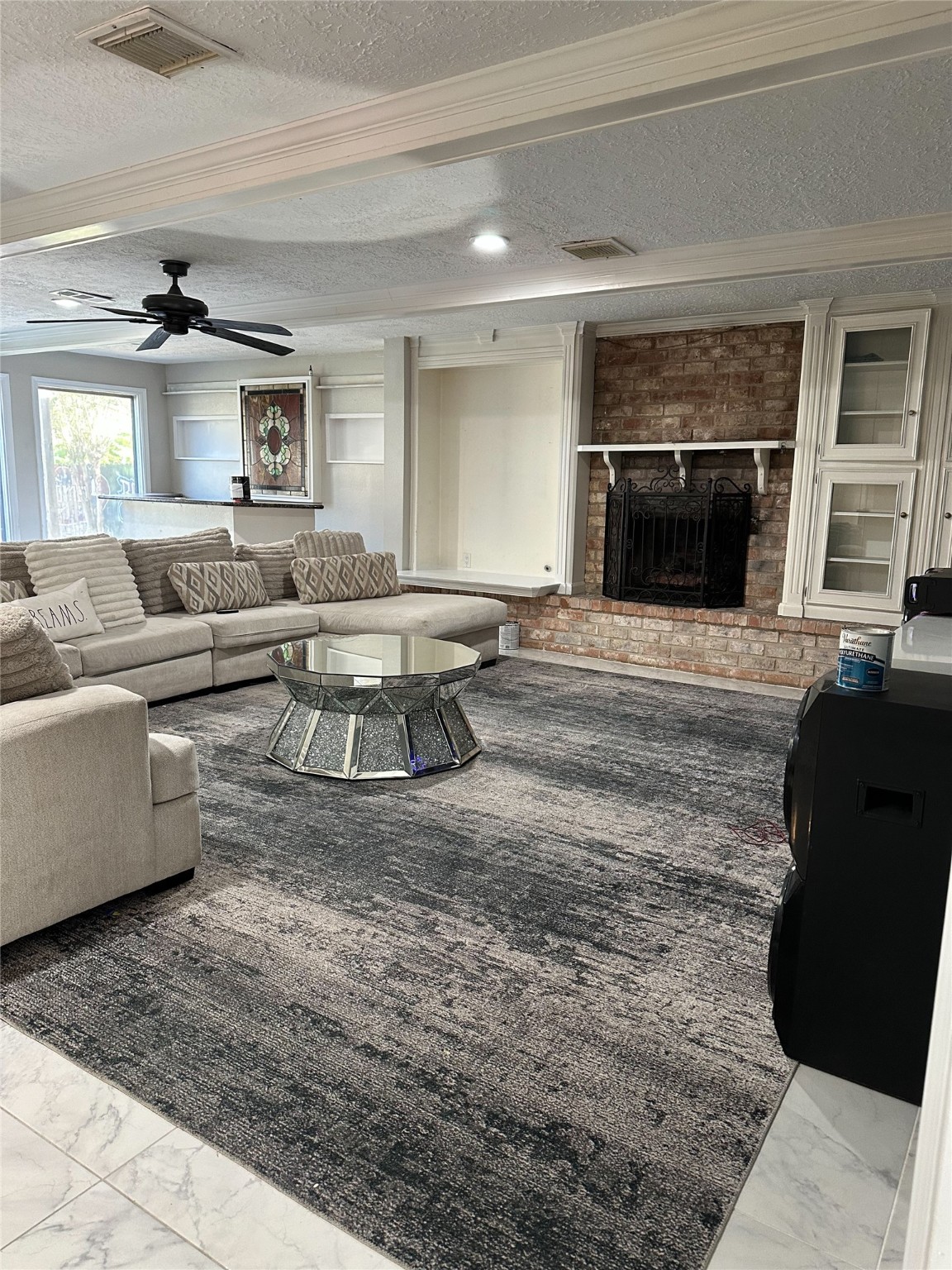 1011 Whitestone Lane Houston, TX 77073 - Photo 10 of 32 a living room with furniture and a fireplace