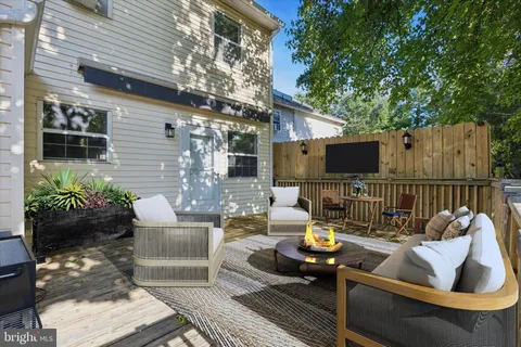 a outdoor living space with furniture