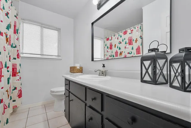 a bathroom with a sink a vanity and a toilet