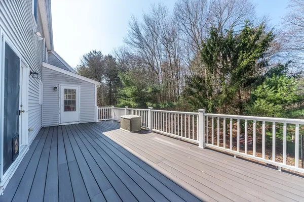 a view of deck with wooden floor and fence