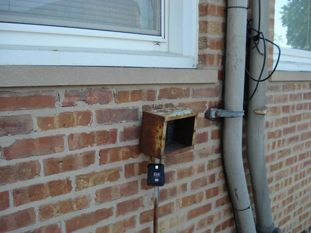 a view of a room with a window