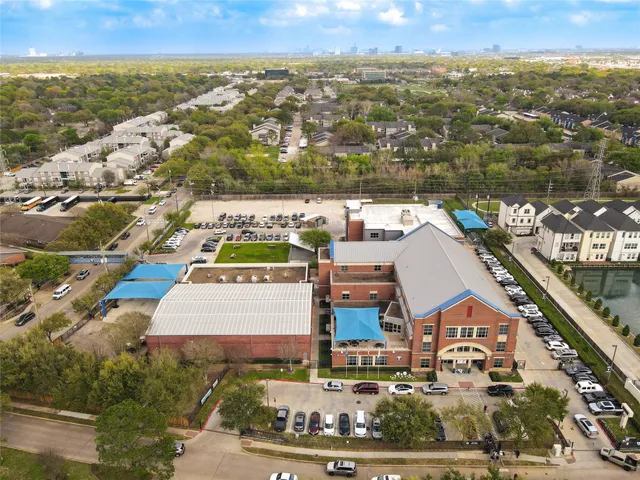 an aerial view of a city