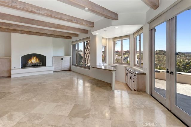 a large white room with a large window