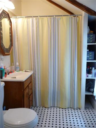 340 Bridge Road Northampton, MA 01062 - Photo 18 of 22 a bathroom with a sink a toilet a rug and shower curtain