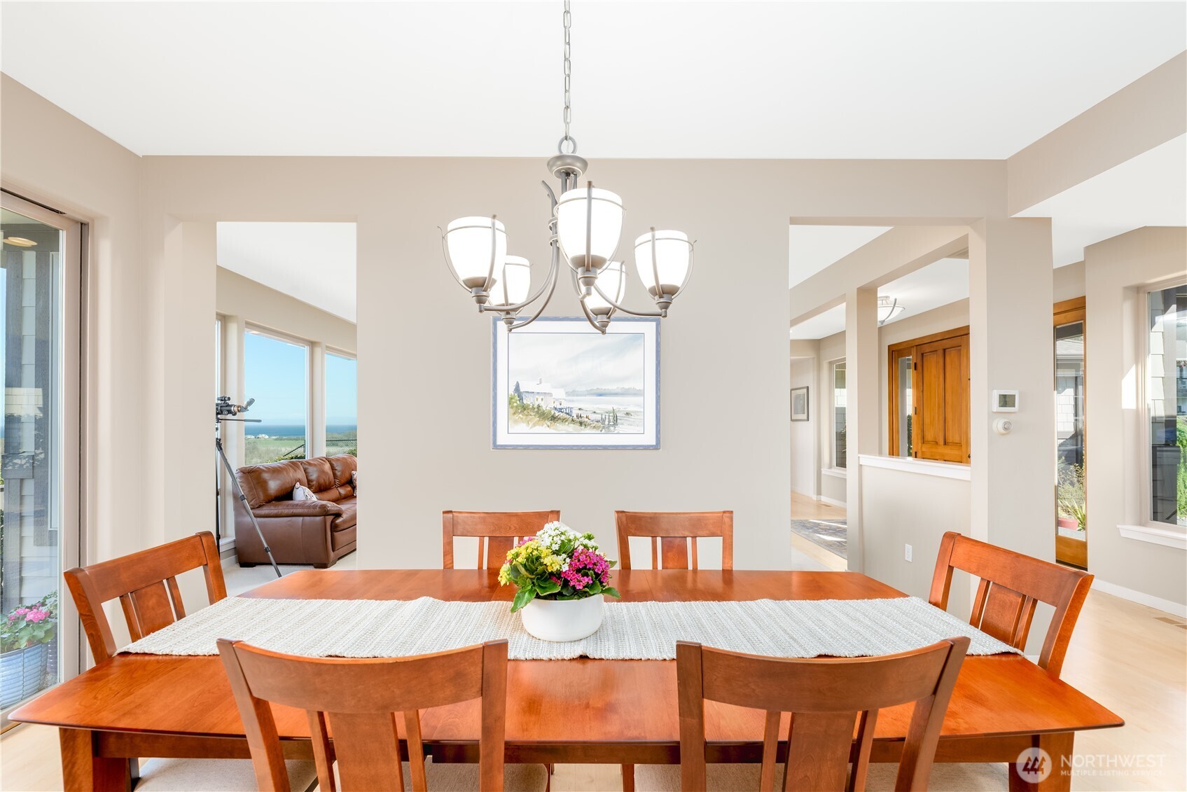 771 Brigadoon Boulevard Sequim, WA 98382 - Photo 26 of 40 a view of a dining room with furniture and chandelier