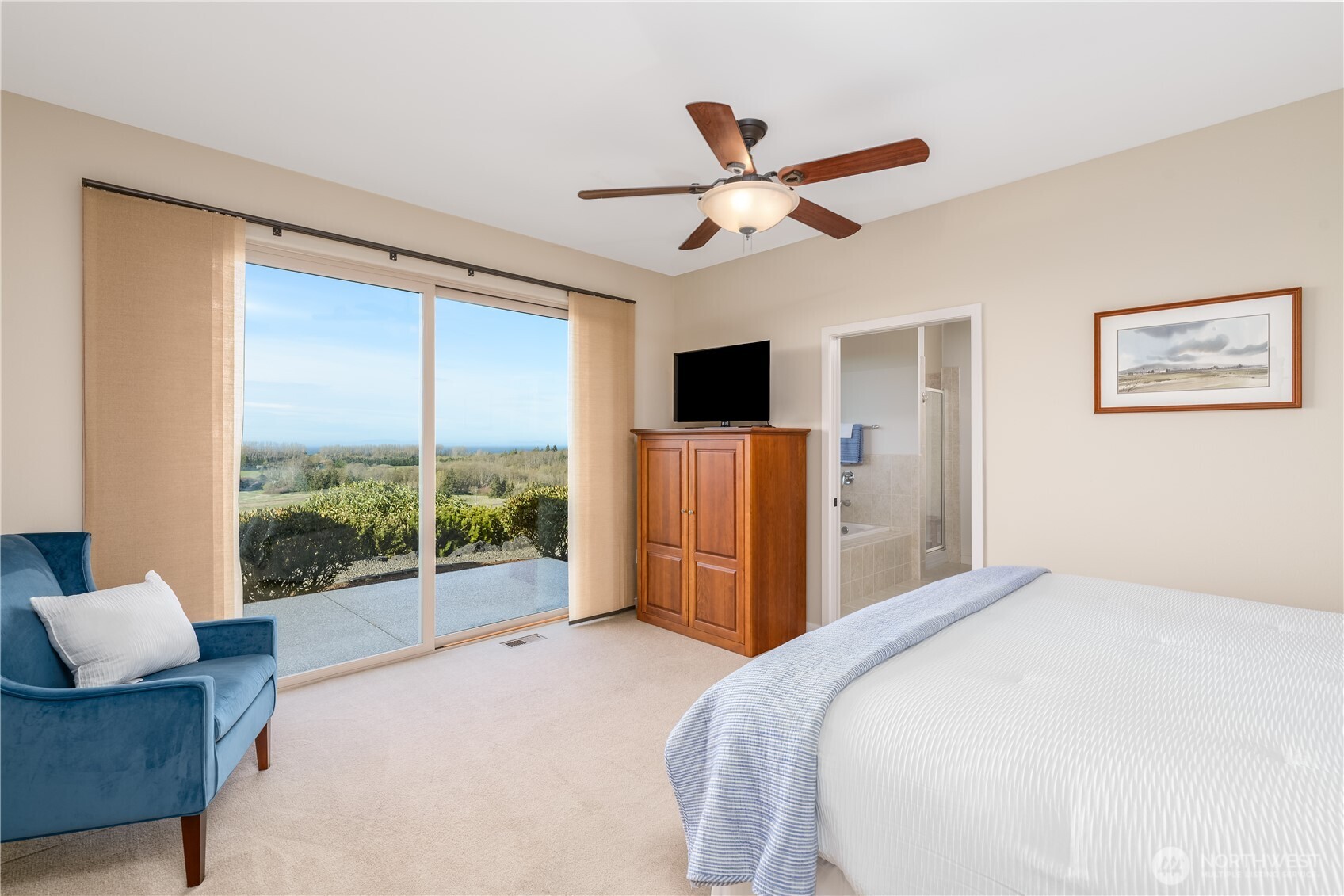 771 Brigadoon Boulevard Sequim, WA 98382 - Photo 29 of 40 a bedroom with a bed and a television