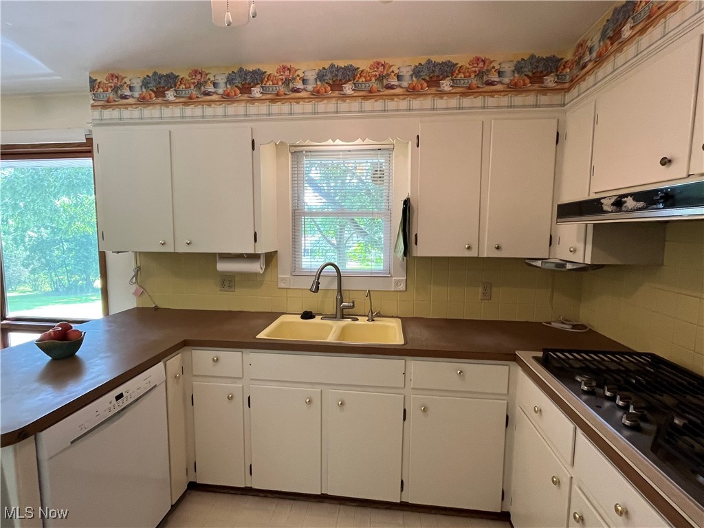 3252 Stanley Road Akron, OH 44333 - Photo 7 of 22 Kitchen featuring dishwasher, stainless steel gas stovetop, and views of backyard
