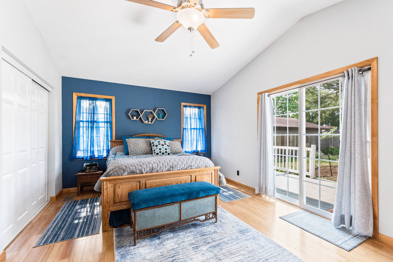 533 Bethany Road Sycamore, IL 60178 - Photo 19 of 38 a bedroom with a bed and wooden floor