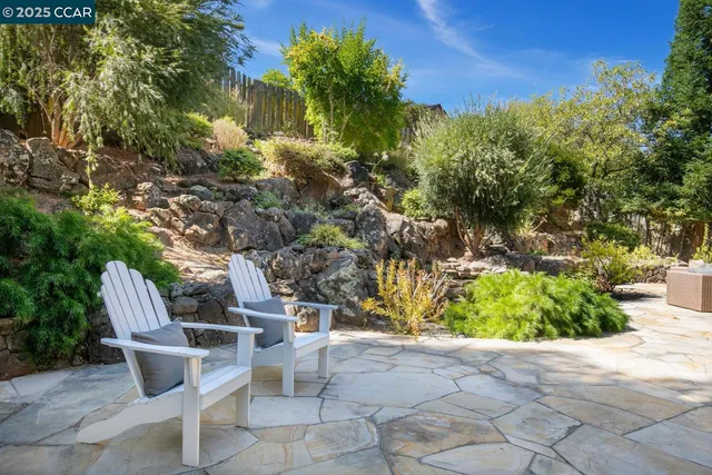 a outdoor view with a sitting space