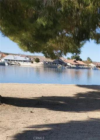a view of a lake with houses