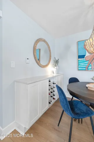 a workspace with furniture and window