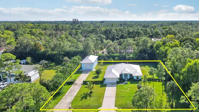 a view of yard along with trees