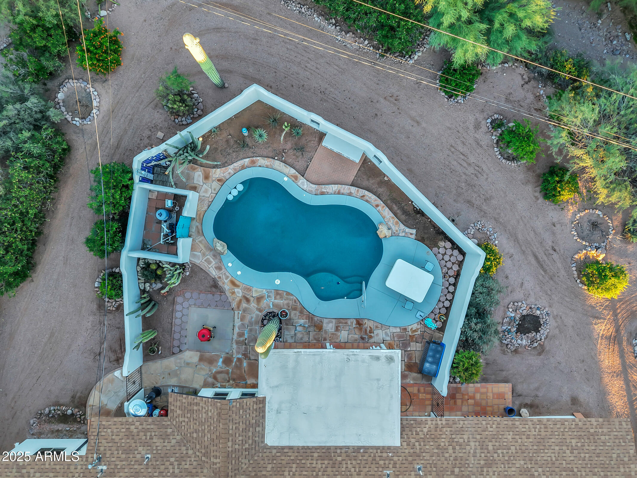 1291 South Red Rock Court Apache Junction, AZ 85119 - Photo 44 of 48 an aerial view of a house with a swimming pool