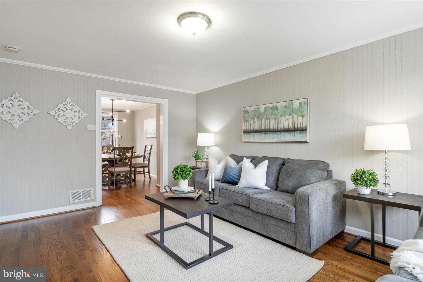 Open concept from living room to dining room