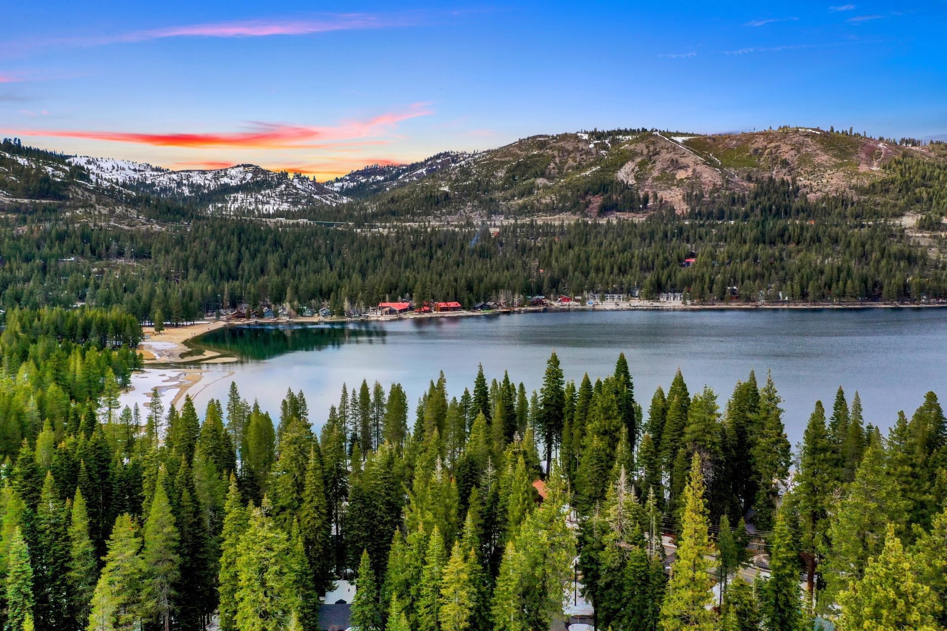 15501 Conifer Drive Truckee, CA 96161 - Photo 3 of 28 a view of a lake with a mountain in the background