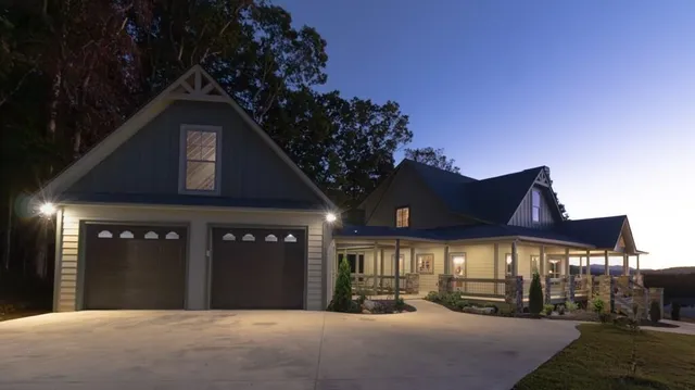 a view of a building with a street
