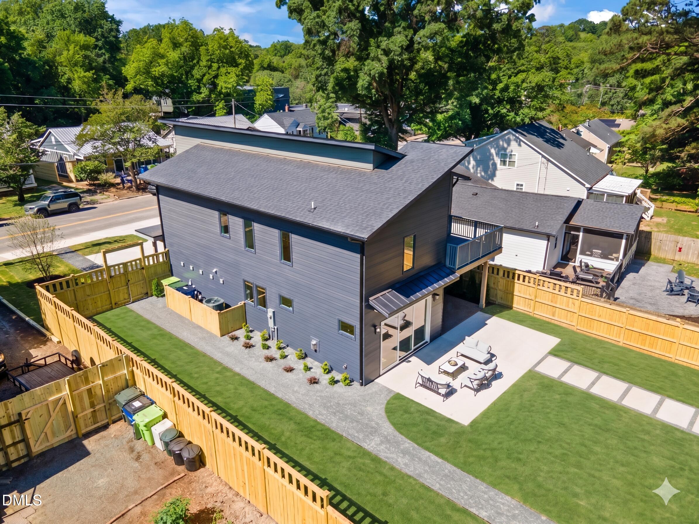 619 Glascock Street Raleigh, NC 27604 - Photo 43 of 44 drone backyard angle revised - 619 Glasc