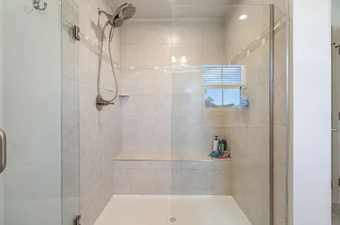a bathroom with a shower