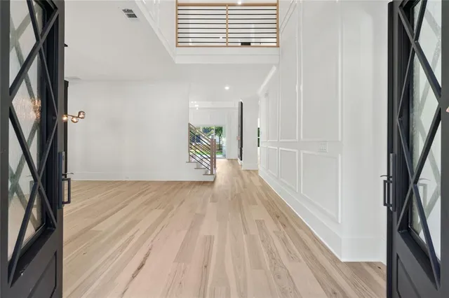a view of livingroom with wooden floor