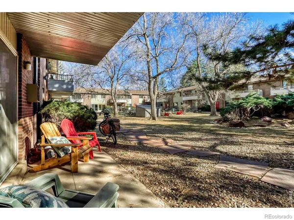 a view of outdoor space with seating