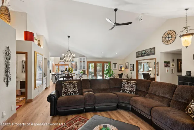 a view of a golf course with a house