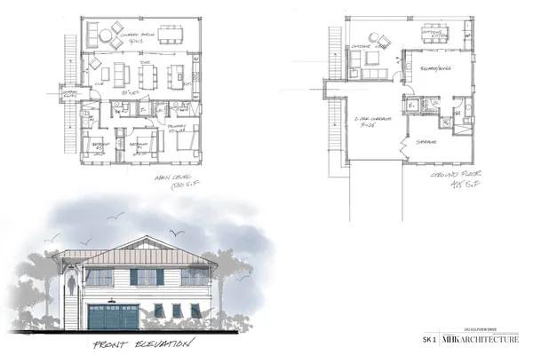 a picture of a bench in front of a white house