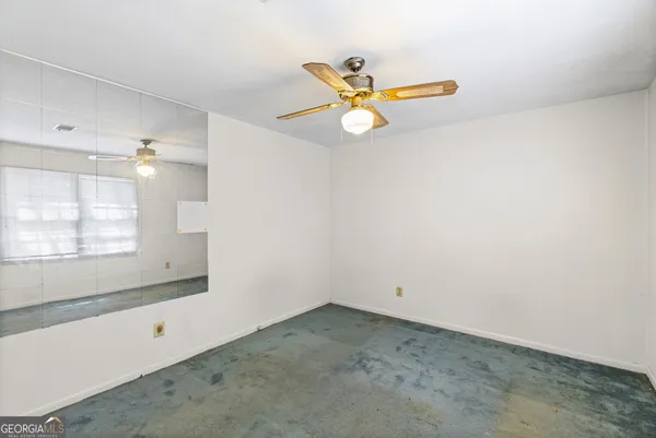 an empty room with a window