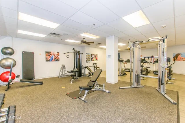 a view of a swimming pool with a yard and plants